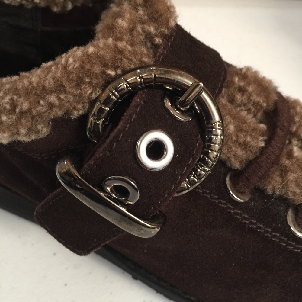 Stuart Weitzman Fur Lined Suede Shoe | Ankle Boot - Picture 13 of 16